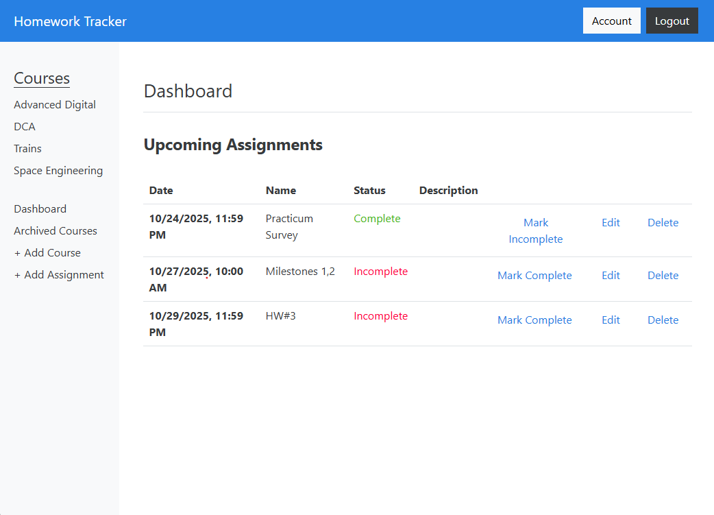 Homework Tracker Thumbnail